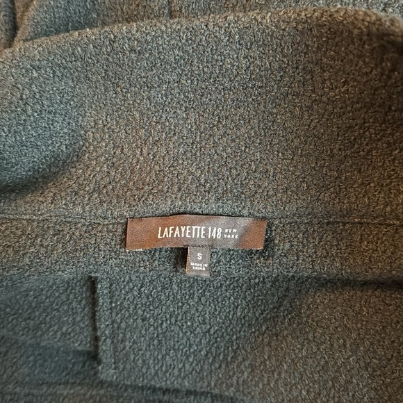 Lafayette 148 Cropped Asymmetrical Button-Front Wool Jacket Forest Green sz S - Picture 11 of 13